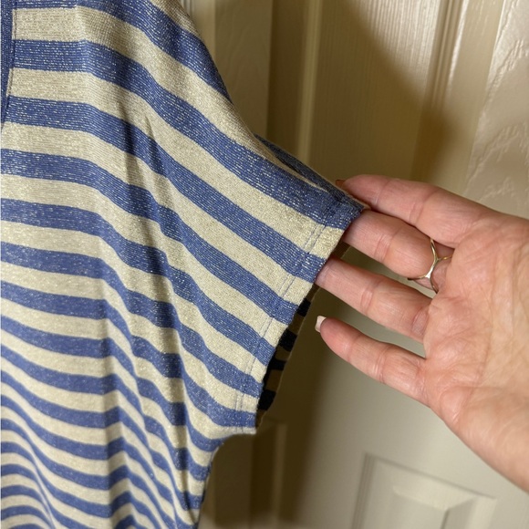 Chico’s top short sleeve strips women size Large - Picture 7 of 10